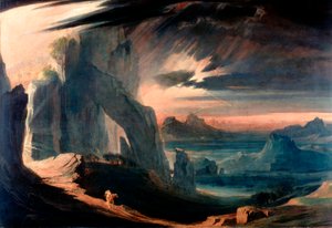 La expulsión de Adán y Eva del Paraíso, 1823-27 de John Martin